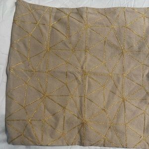 Chapters Indigo geometric gold and tan pillow case